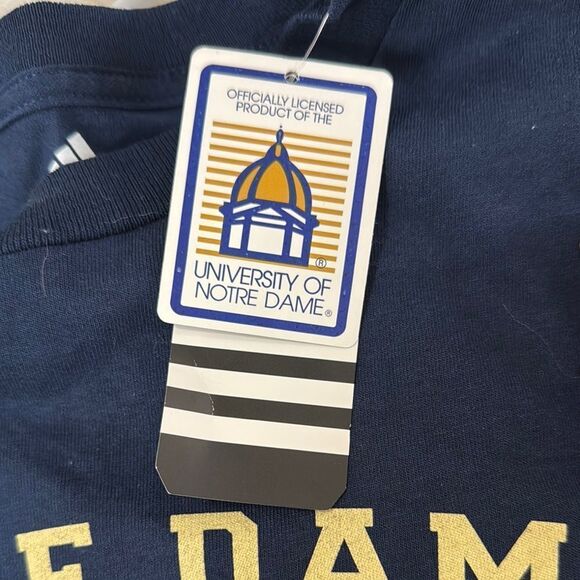 Adidas Notre Dame Navy Blue T-Shirt Size M NWOT - Picture 8 of 9